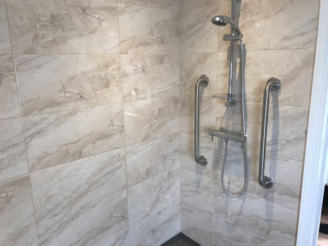 Photograph: Accessible showers in each respite care room
